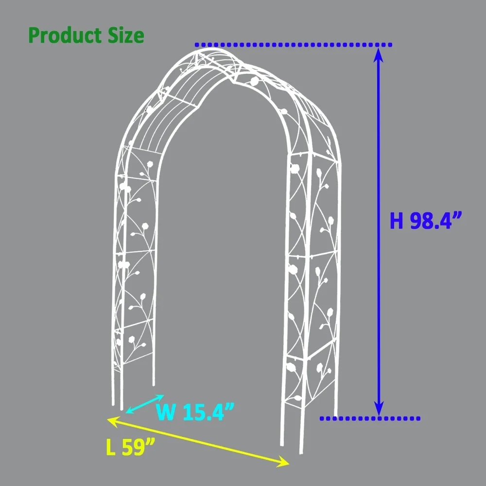 Tcbosik Metal Garden Arch for Climbing Plants, Wedding & Event Decoration, Assemble Freely 8 Styles Archway for Wedding Party Events, Cream White - Image 2
