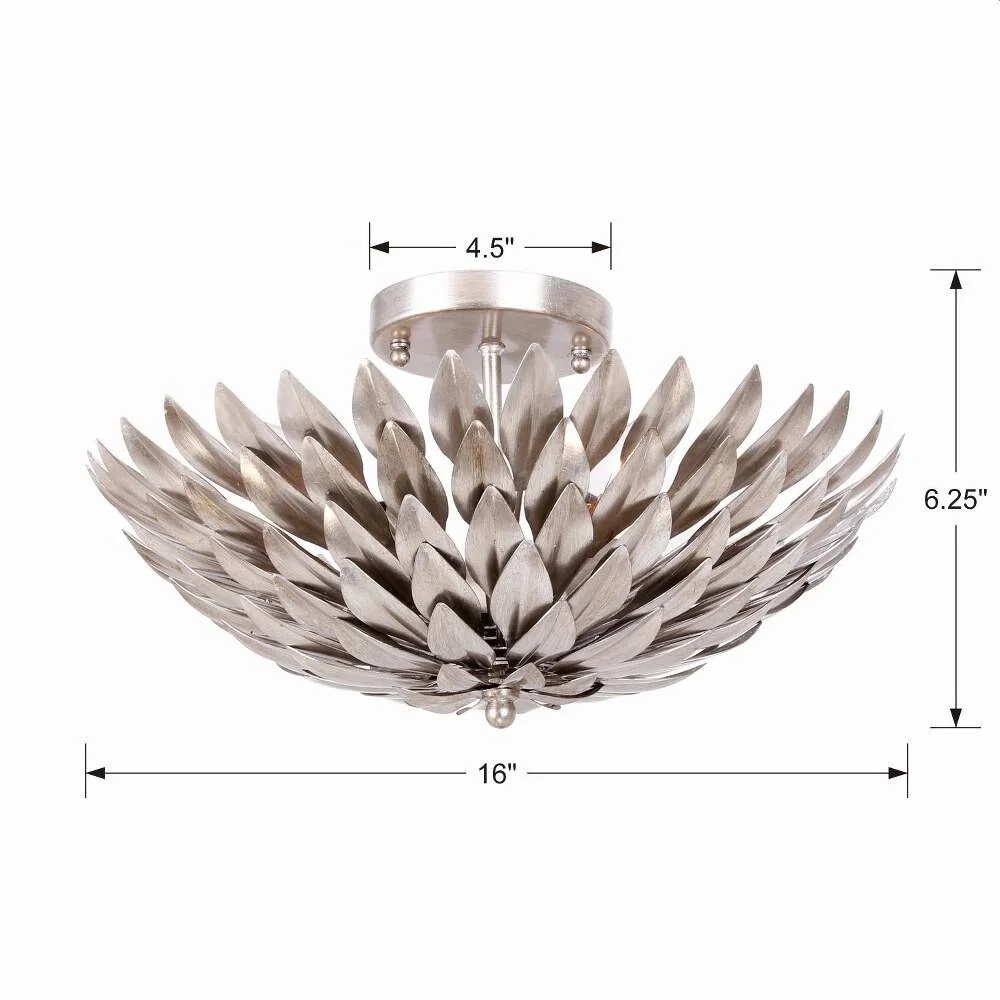 505-MT-Crystorama Lighting-Broche - Four Light Flush Mount in Traditional and Contemporary Style - 16 Inches Wide by 6.25 Inches High-Matte White - Image 9