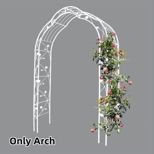 Tcbosik Metal Garden Arch for Climbing Plants, Wedding & Event Decoration, Assemble Freely 8 Styles Archway for Wedding Party Events, Cream White