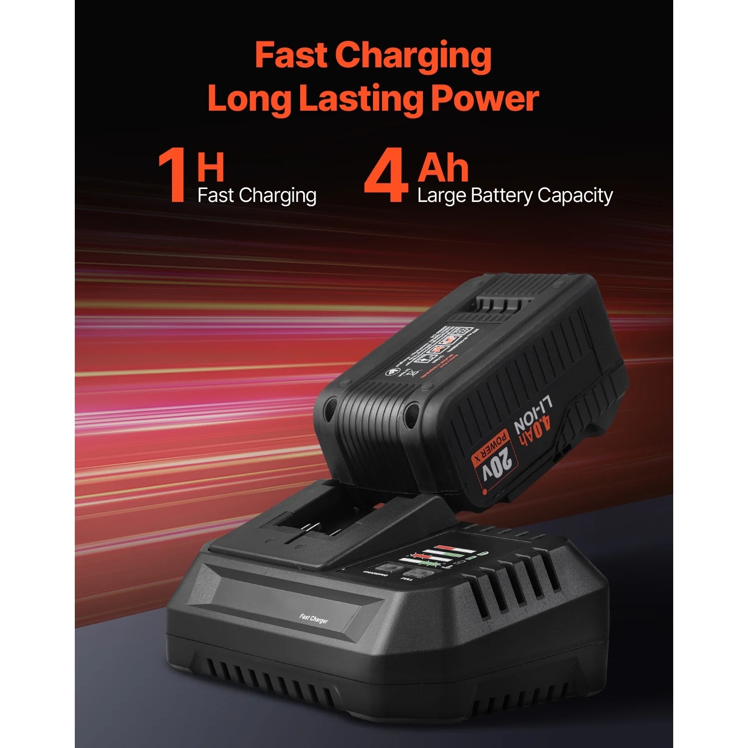 KFFKFF Instrument Set, Cordless 20V Maximum 2-Instrument Set, Incorporating 1/2 inch Impact Drill and 1/4 inch Impact Driver, Compact Wireless Power Instrument Set with 4.0 Ah Batteries, Bolts - Image 5