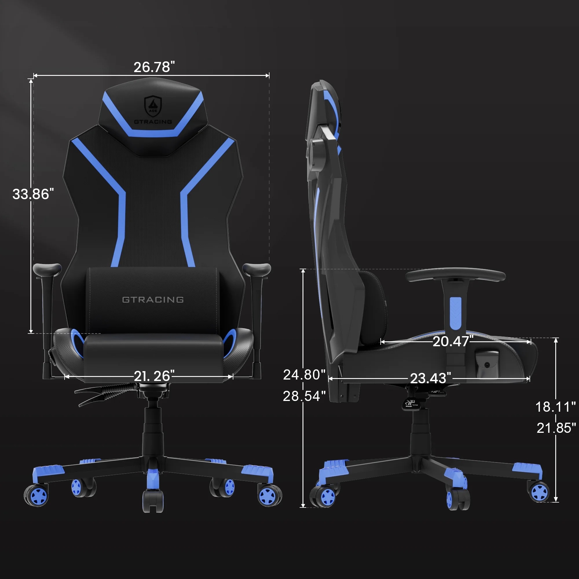 GTRACING LUFT-600 Gaming Chair with Bluetooth Speakers and LED Lighting, White - Image 32