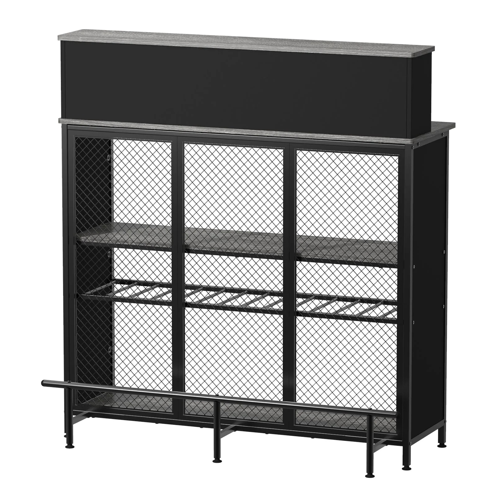 GDLF Home Bar Unit Mini Bar Liquor Bar Table with Storage and Footrest - Image 7
