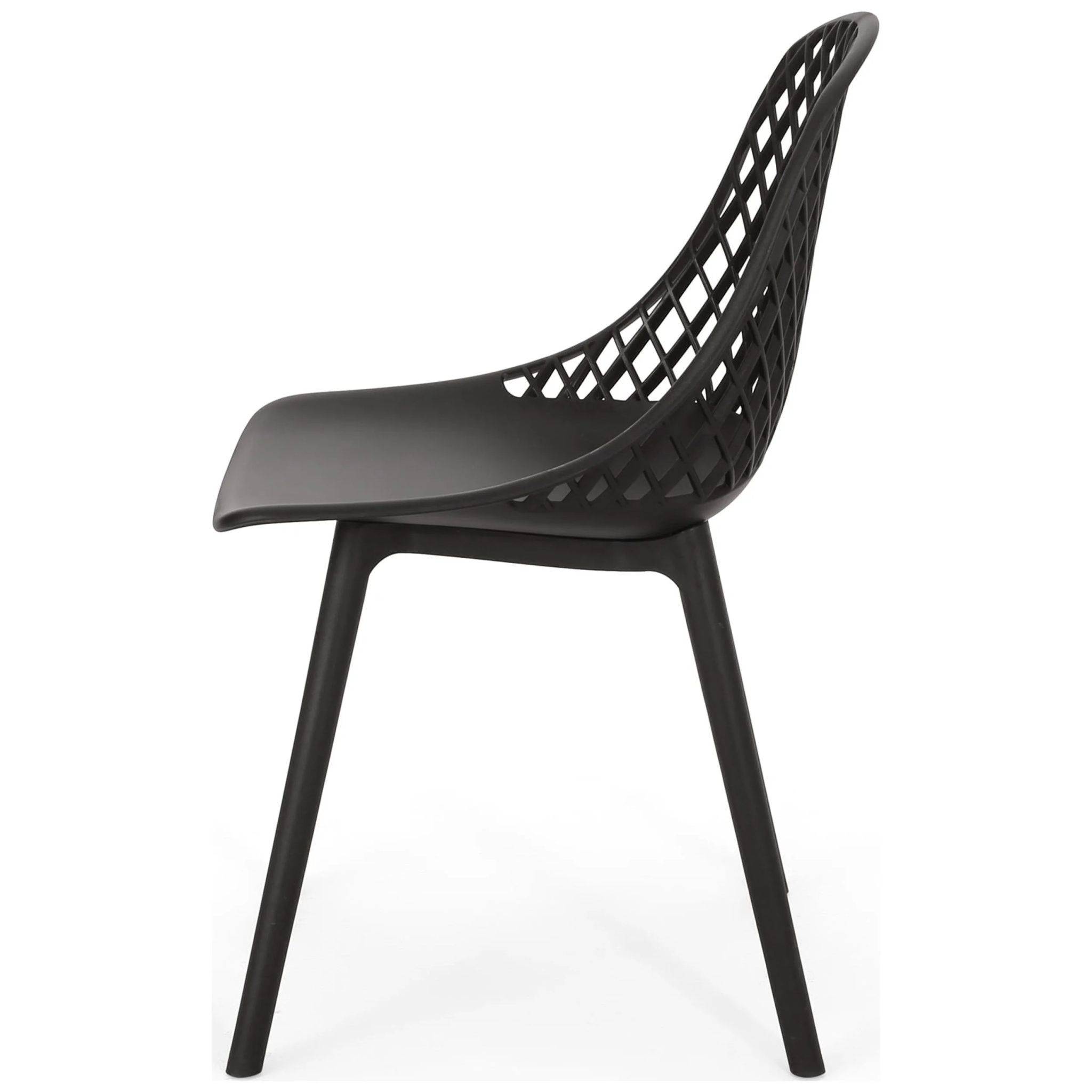 Noble House Lily Plastic Patio Dining Side Chair in White (Set of 4) - Image 22