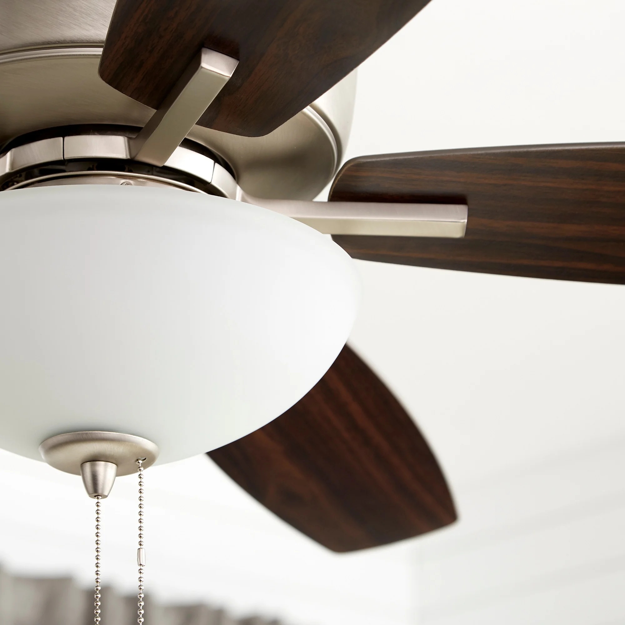 70525-80-Quorum Lighting-Breeze - 52 Inch 5 Blade Ceiling Fan with Bowl Light Kit-Aged Brass Finish-Dark Oak/Walnut Blade Color - Image 4