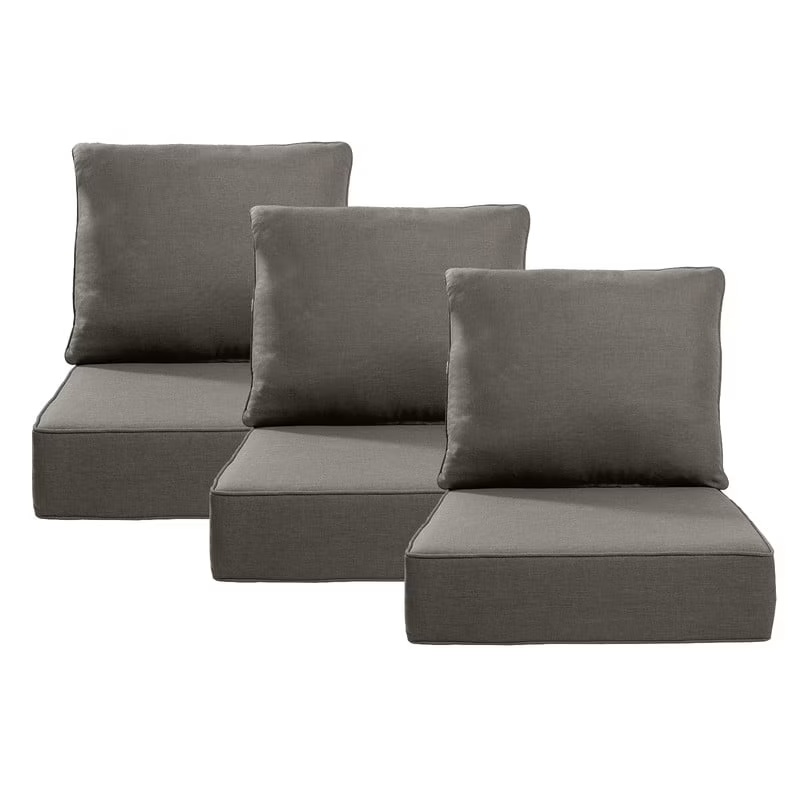 Terraloom 6 Inch Outdoor Cushions 24x24" - Water Resistant 2 Set Deep Seating Patio Chair Back&Seat Cushion for Wicker Rocking Swivel Chairs Loveseat Couch Sectional Sofa in Beige - Image 7