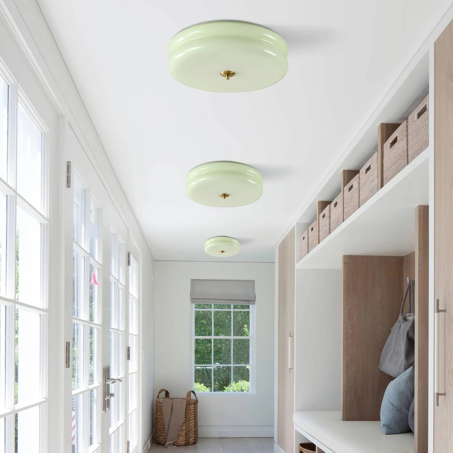 KCO Lighting Mid Century Modern LED Ceiling Lights Mint Green Glass Ceiling Lamp Large Hallway Ceiling Light - Image 13