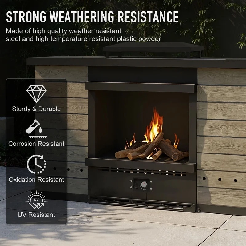 GAZEBETER Outdoor Gas Fireplace, 35" 50000 BTU Patio Gas Fire Pit Propane with Rain Cover, CSA Certified, Adjustable Flame for Deck, Backyard, Balcony - Image 29