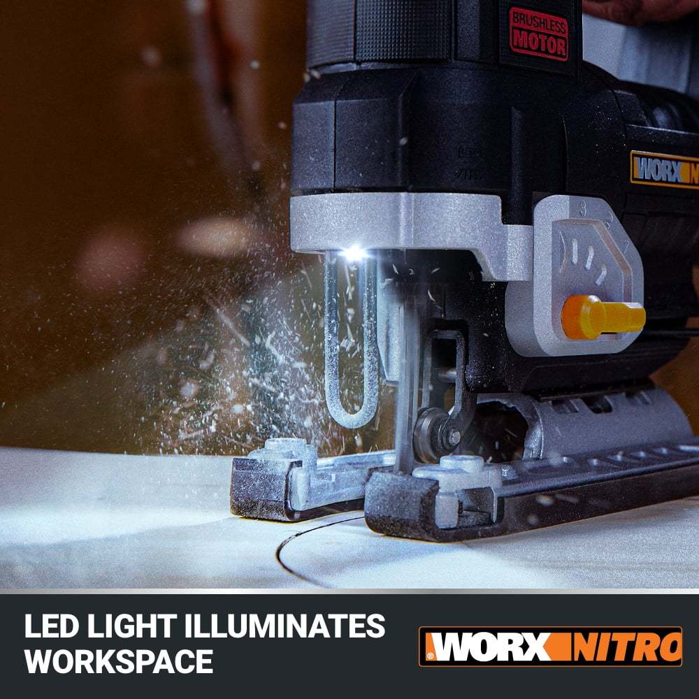 Worx Nitro WX542L 20V Power Share Cordless Jigsaw with Brushless Motor (Battery & Charger Included) - Image 4