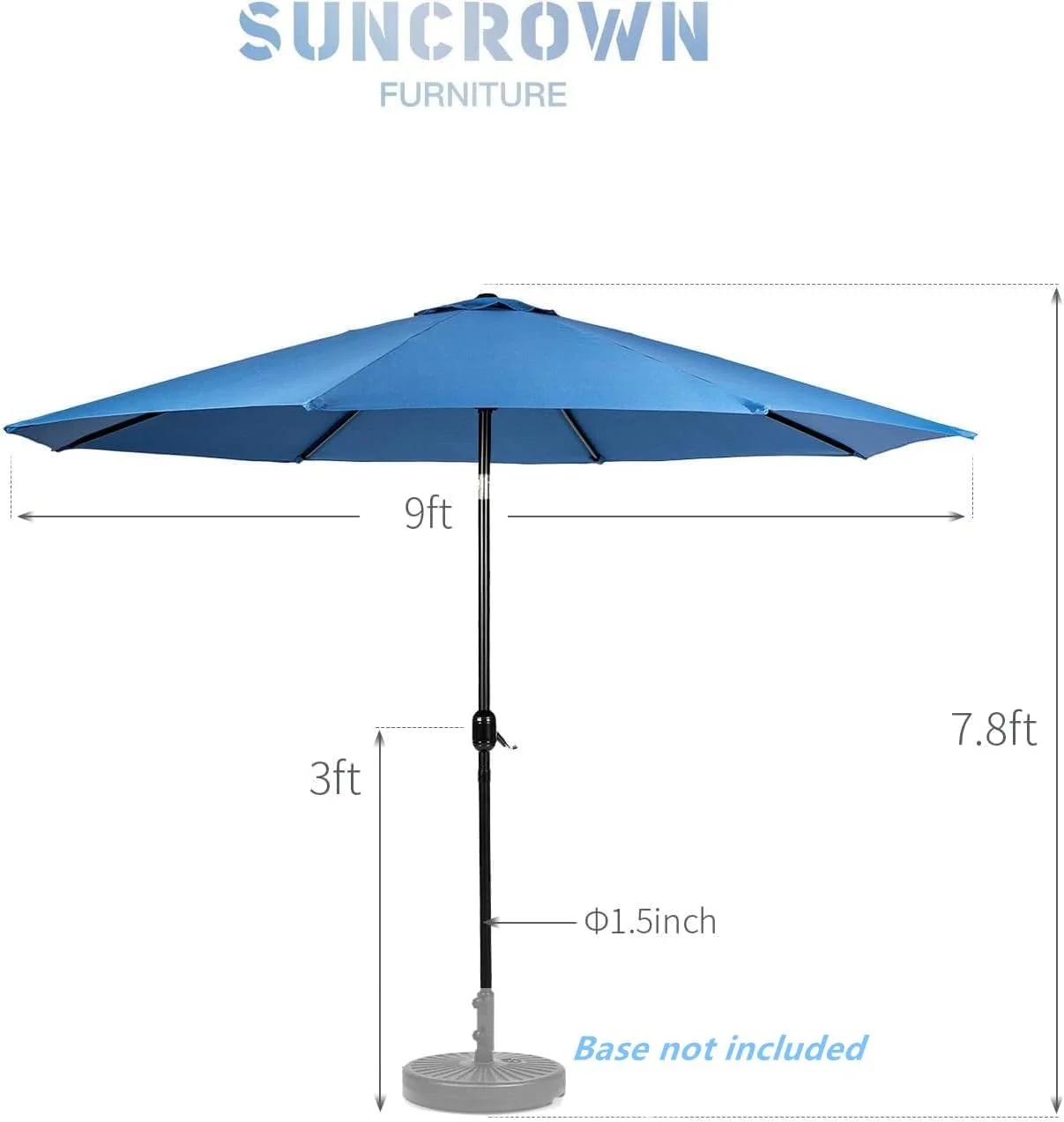 SUNCROWN 7-Piece Outdoor Wrought Iron Chairs and Table Patio Dining Furniture Set - 6 Stackable Metal Chairs, 1 Steel Slat Bistro Table and 1 Brown 9Ft Patio Umbrella for Garden Backyard Deck - Image 90