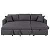 Churanty Upholstery Sleeper Sectional Sofa Pull Out Bed with Storage Chaise,Gray - Image 2