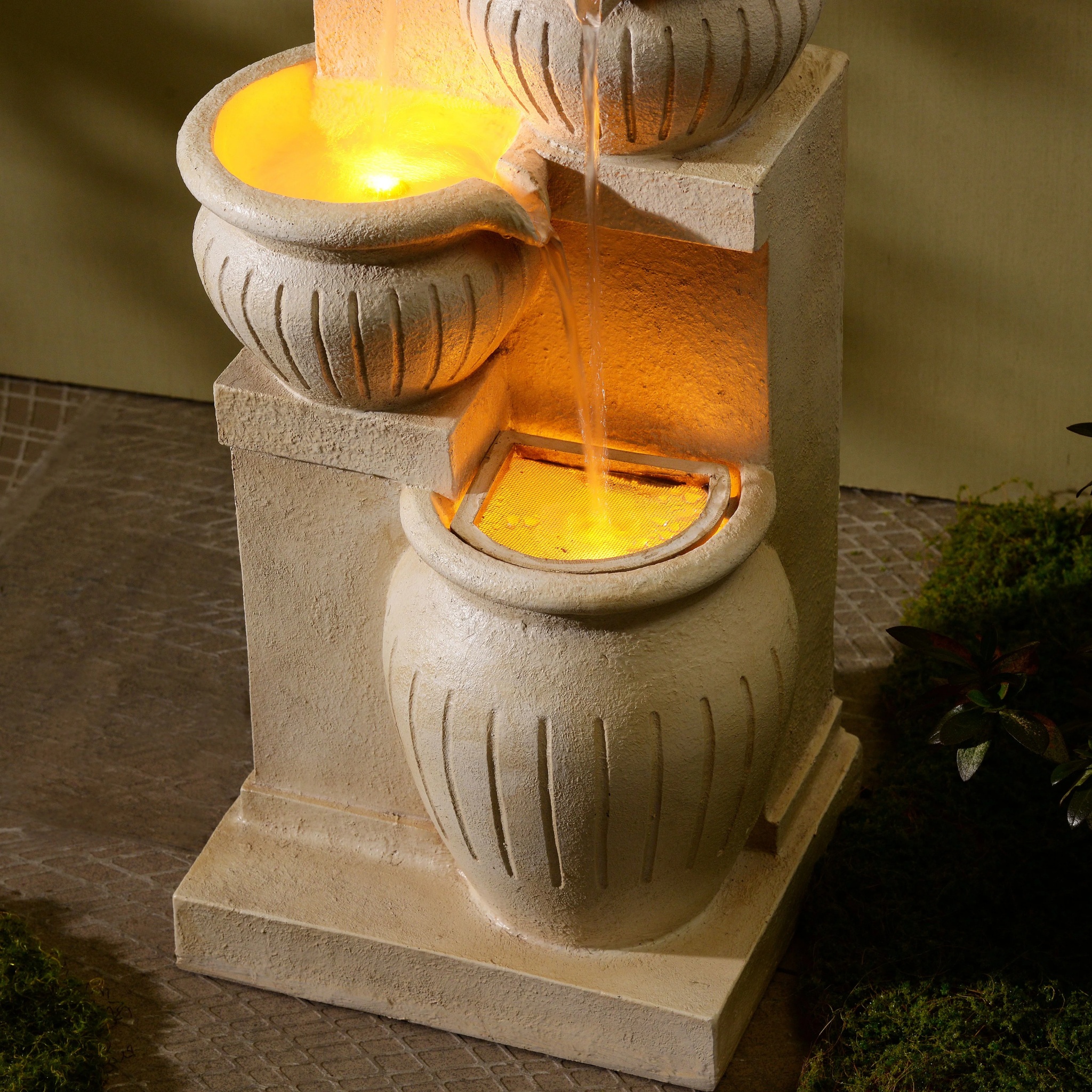 Teamson Home Outdoor Water Fountain with Lights-C 4-Tier Cascading Bowl Design with LED Light & Solar Pump, Solar-Powered Water Fountain Outdoor Garden, Yard, or Patio D-cor, Navy Blue - Image 27