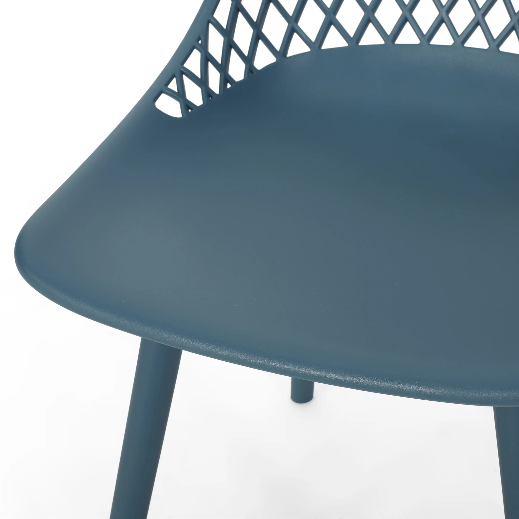 Noble House Lily Plastic Patio Dining Side Chair in White (Set of 4) - Image 17