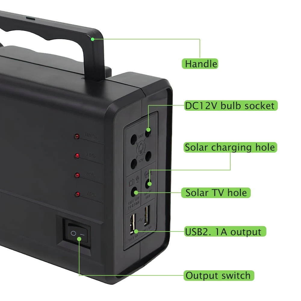 Generator, DFITO Portable Power Station Solar Generator with Solar Panels, Supply Energy Storage Kit USB Port Kit, Portable Power Bank for Camping Outdoor Family Rv Emergency - Image 3