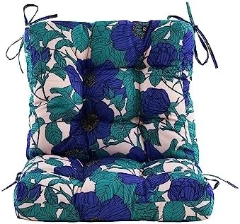 Seat/Back Outdoor Chair Cushion,Set of 4 Patio Chair Cushion with Tie,Tufted Replacement for Patio Furniture,40x20x4 Inches,4 Count,Floral - Image 3