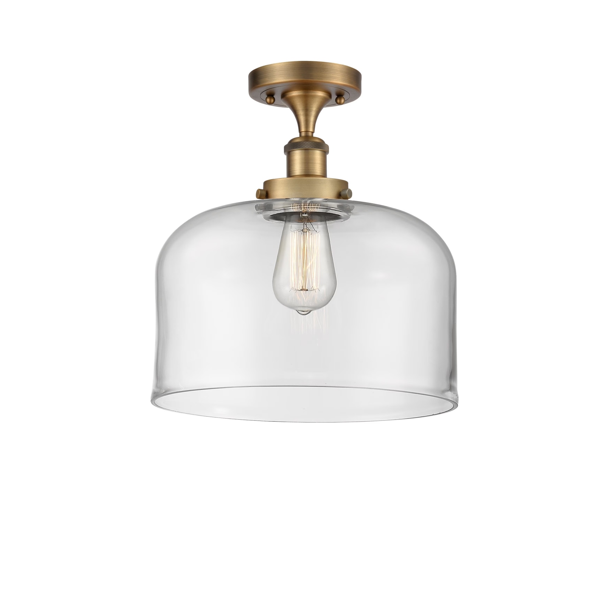 Innovations Lighting Ballston Urban Bell - 1 Light 12" Semi-Flush Mount Brushed Brass/Matte White - Image 20