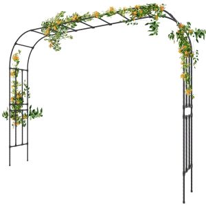 Garden Arch Trellis - Length: 126in, Height: 94.5in Garden Arch Arbor Trellis for Climbing Plants Outdoor - Garden Arch for Lawn, Party, Ceremony Wedding Decoration