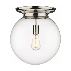 221-1F-PN-G202-14-Innovations Lighting-Beacon - 1 Light Flush Mount In Traditional Style-15.25 Inches Tall and 14 Inches Wide-Polished Nickel