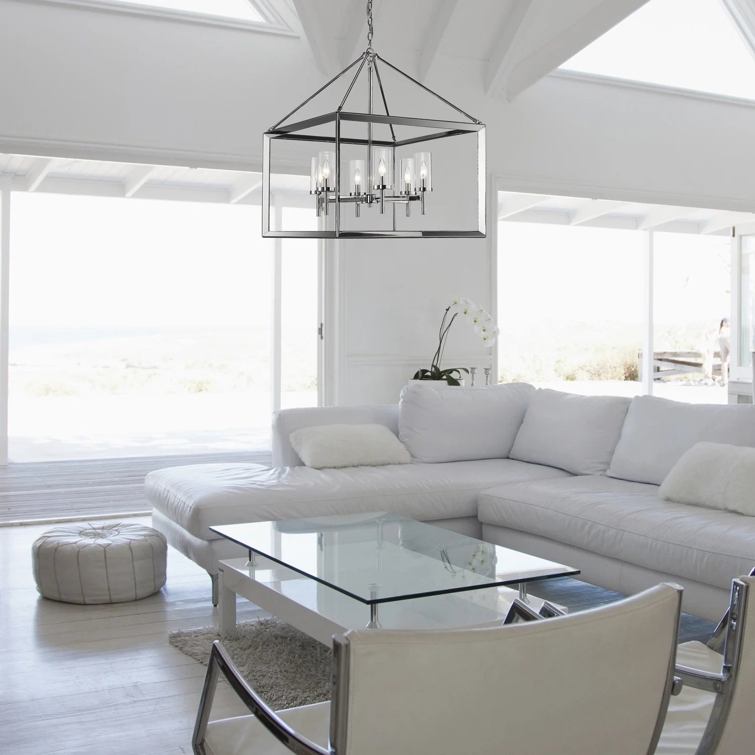 Golden Lighting Smyth 6-Light Chandelier in Chrome with Clear Glass - Image 4