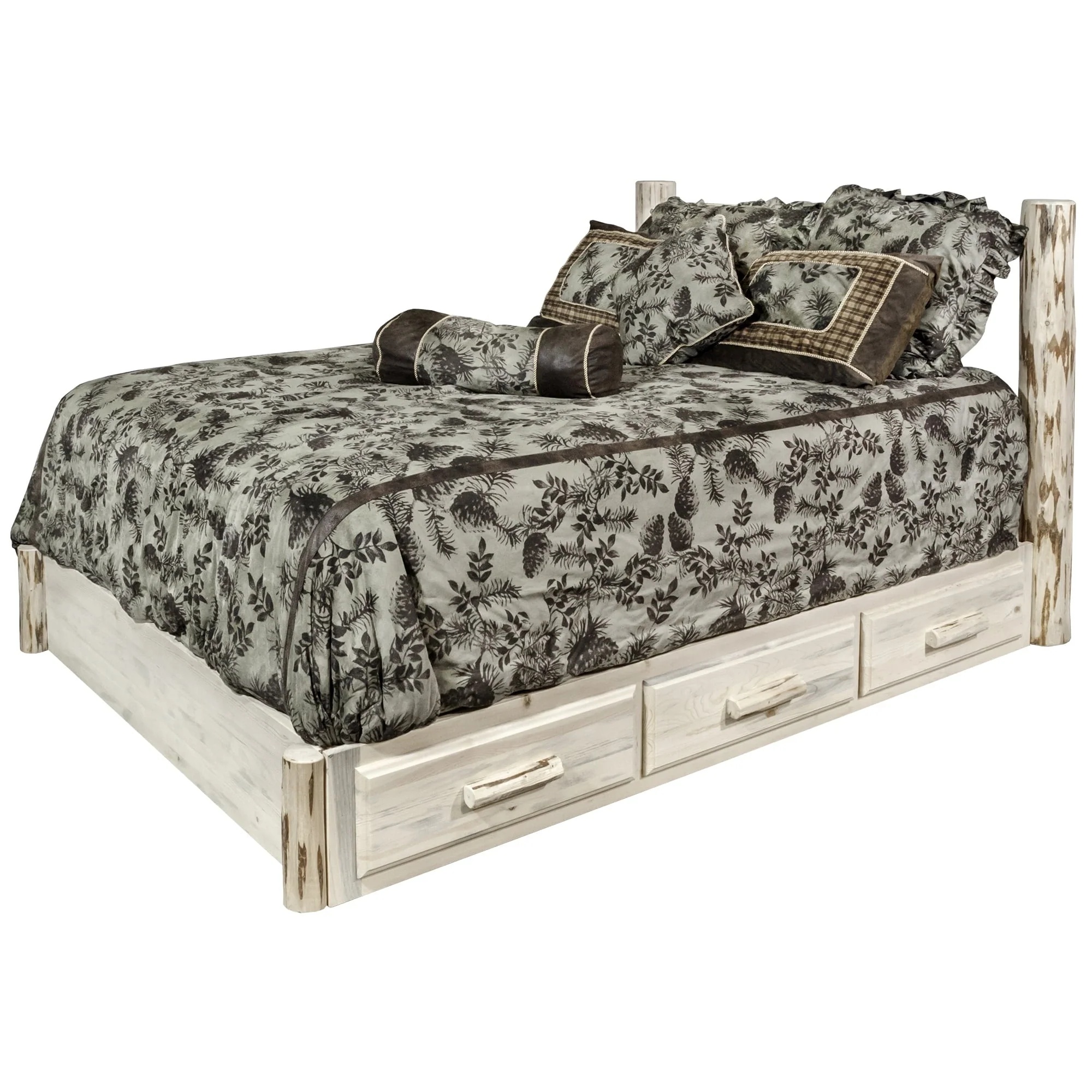 Montana Woodworks Collection King Platform Bed with Storage, Clear Lacquer Finish - Image 3