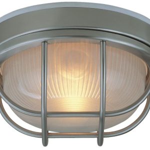 Z395-SS-Craftmade Lighting-Economy - 1 Light Large Round Outdoor Flush Mount In Coastal Style-5.6 Inches Tall and 10 Inches Wide-Stainless Steel