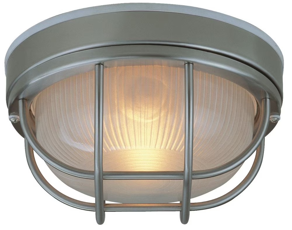 Z395-SS-Craftmade Lighting-Economy - 1 Light Large Round Outdoor Flush Mount In Coastal Style-5.6 Inches Tall and 10 Inches Wide-Stainless Steel