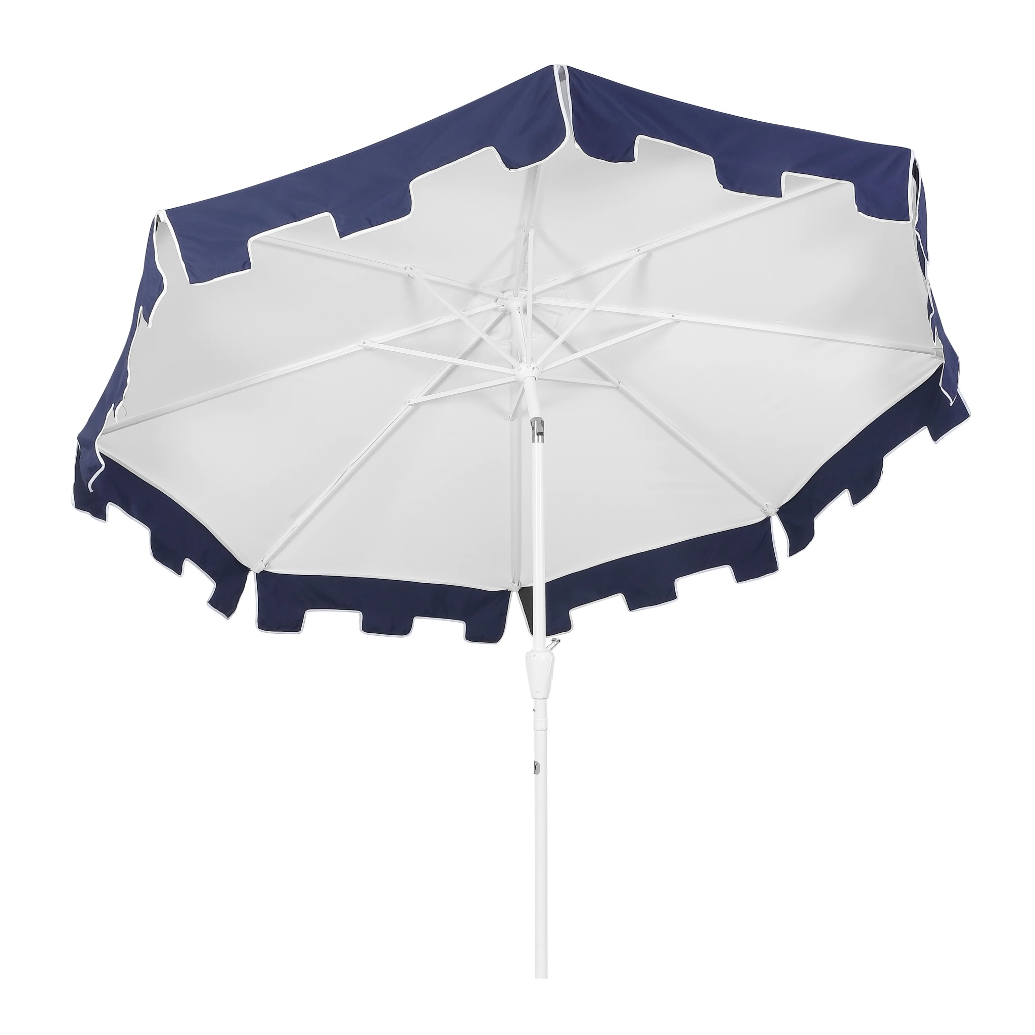 JONATHAN Y Baiona 9 ft. Market Patio Umbrella, Classic Mid-Century with UV Protection, Auto-Tilt, Crank and Wind Vent, White/Coral Pink - Image 34