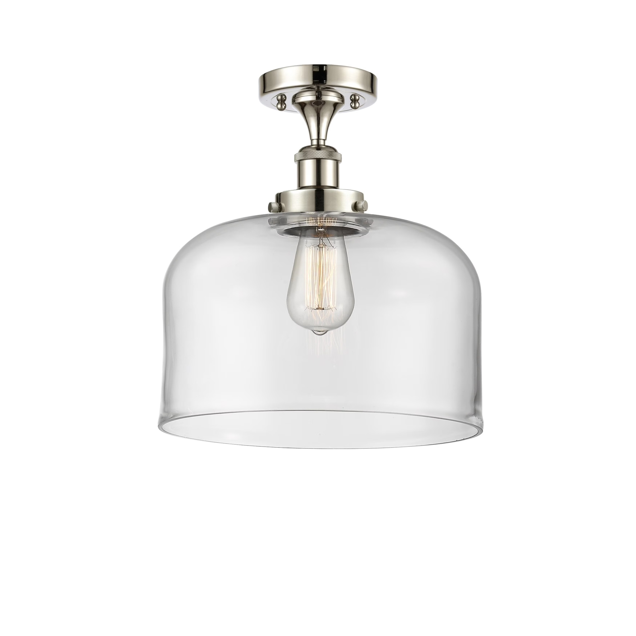 Innovations Lighting Ballston Urban Bell - 1 Light 12" Semi-Flush Mount Brushed Brass/Matte White - Image 13