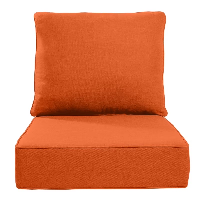 Terraloom 6 Inch Outdoor Cushions 24x24" - Water Resistant 2 Set Deep Seating Patio Chair Back&Seat Cushion for Wicker Rocking Swivel Chairs Loveseat Couch Sectional Sofa in Beige - Image 9