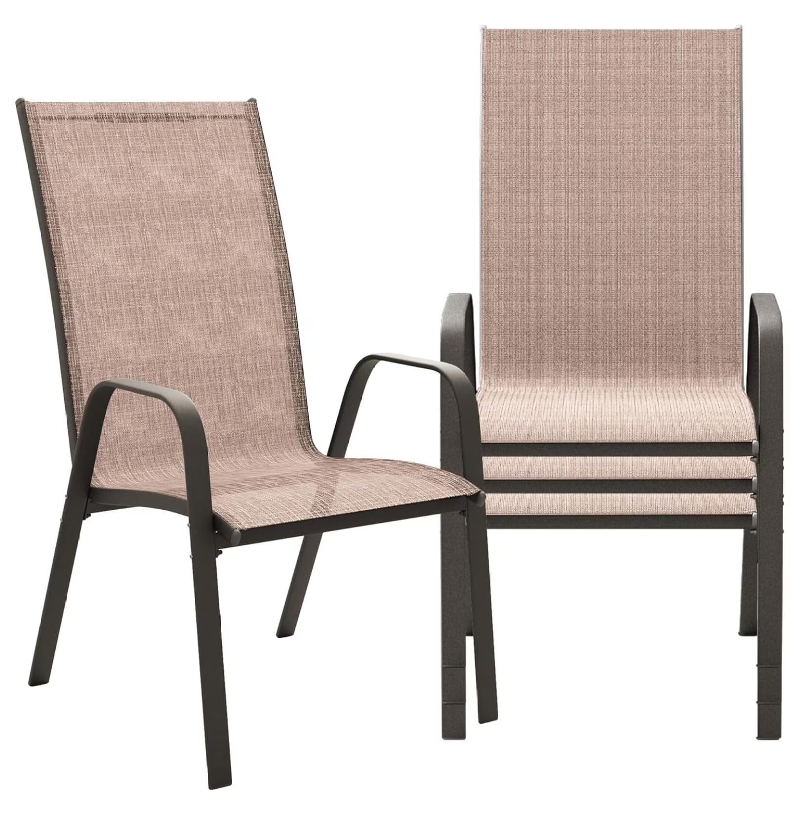 Patio Dining Chairs Set of 4, Outdoor Stackable Dining Furniture Set, All Weather Dining Set for Lawn, Garden, Backyard, Poolside, Black - Image 3