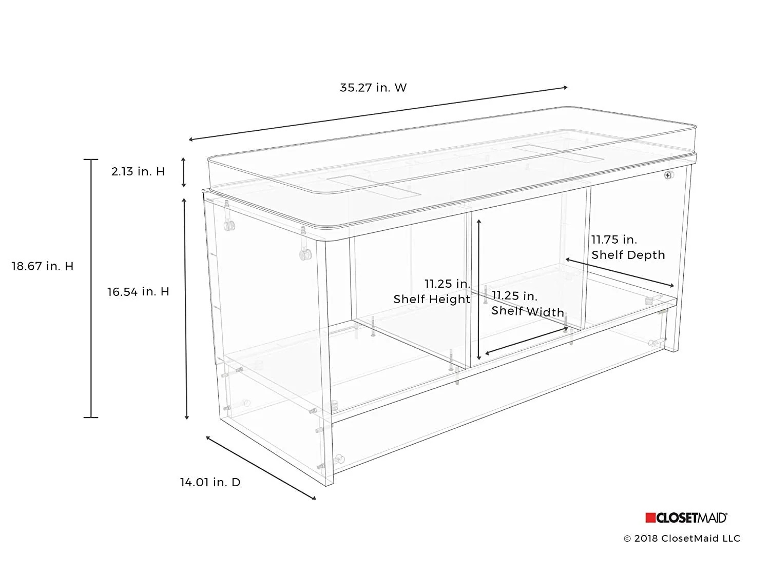 ClosetMaid 3-Cube Entryway Storage Bench, White - Image 3