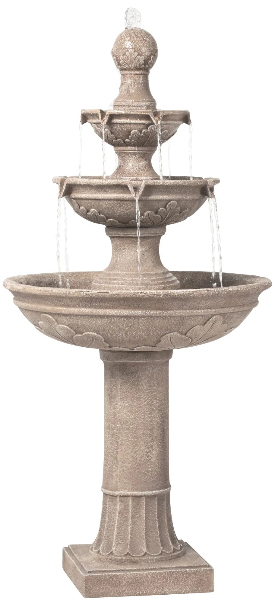 John Timberland Stafford Rustic 3 Tier Cascading Bubbler Outdoor Floor Water Fountain 48" for Yard Garden Patio Home Deck Porch House Exterior Balcony - Image 2
