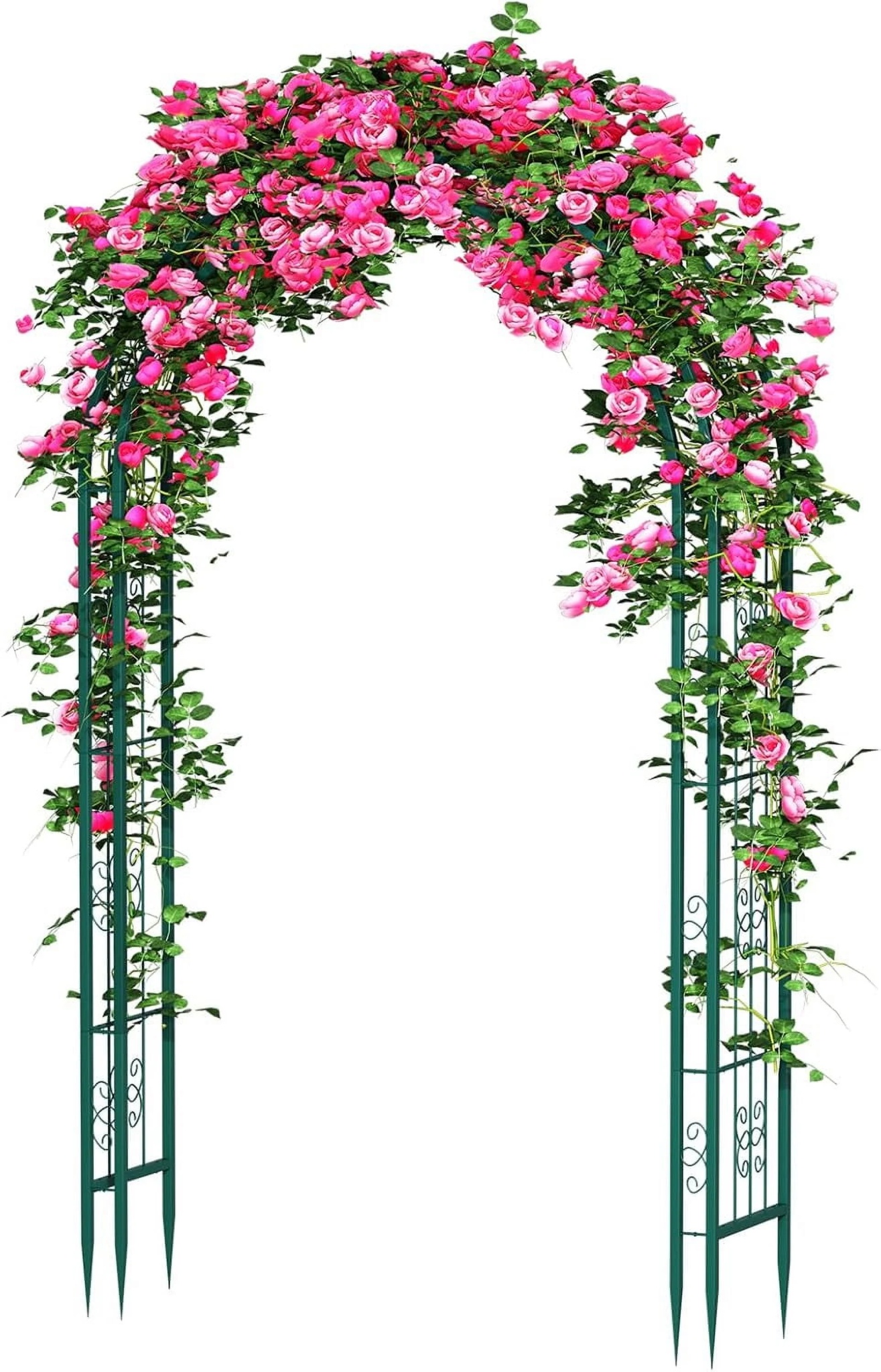 88 in Steel Garden Arch Arbor Trellis for Climbing Plants Outdoor,Yard,Garden,Climbing Plants 7 ft Decorative Wire Lattice,Outdoor Wedding Arch(Black) - Image 9