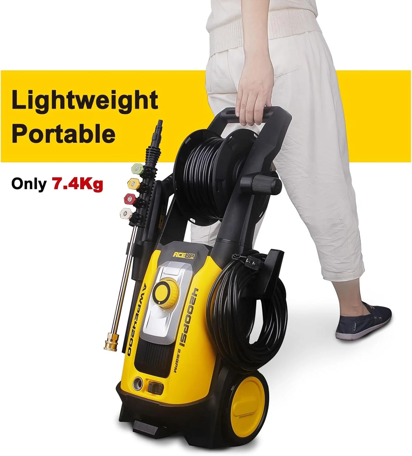 Aceup Energy 4000 PSI 2.6GPM Portable Electric Pressure Washer for Cars Fences Patios Driveways, Lightweight - Image 15