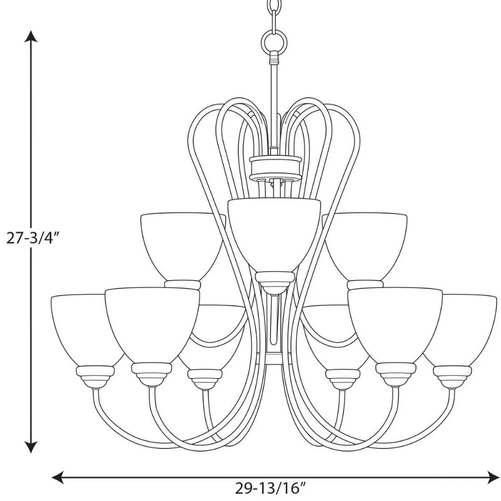 P4668-09-Progress Lighting-Heart - Chandeliers Light - 9 Light in Farmhouse style - 29.81 Inches wide by 27.75 Inches high-Brushed Nickel Finish - Image 2