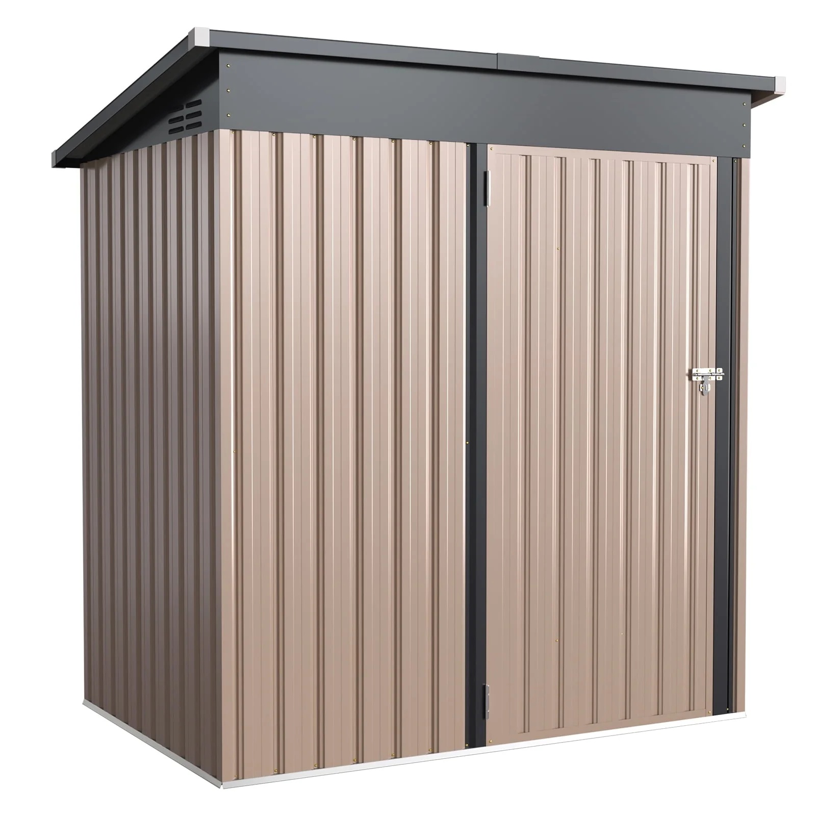 YODOLLA 5 x 3 ft. Outdoor Metal Storage Shed with Sliding Roof & Lockable Door for Backyard, Garden - Image 5