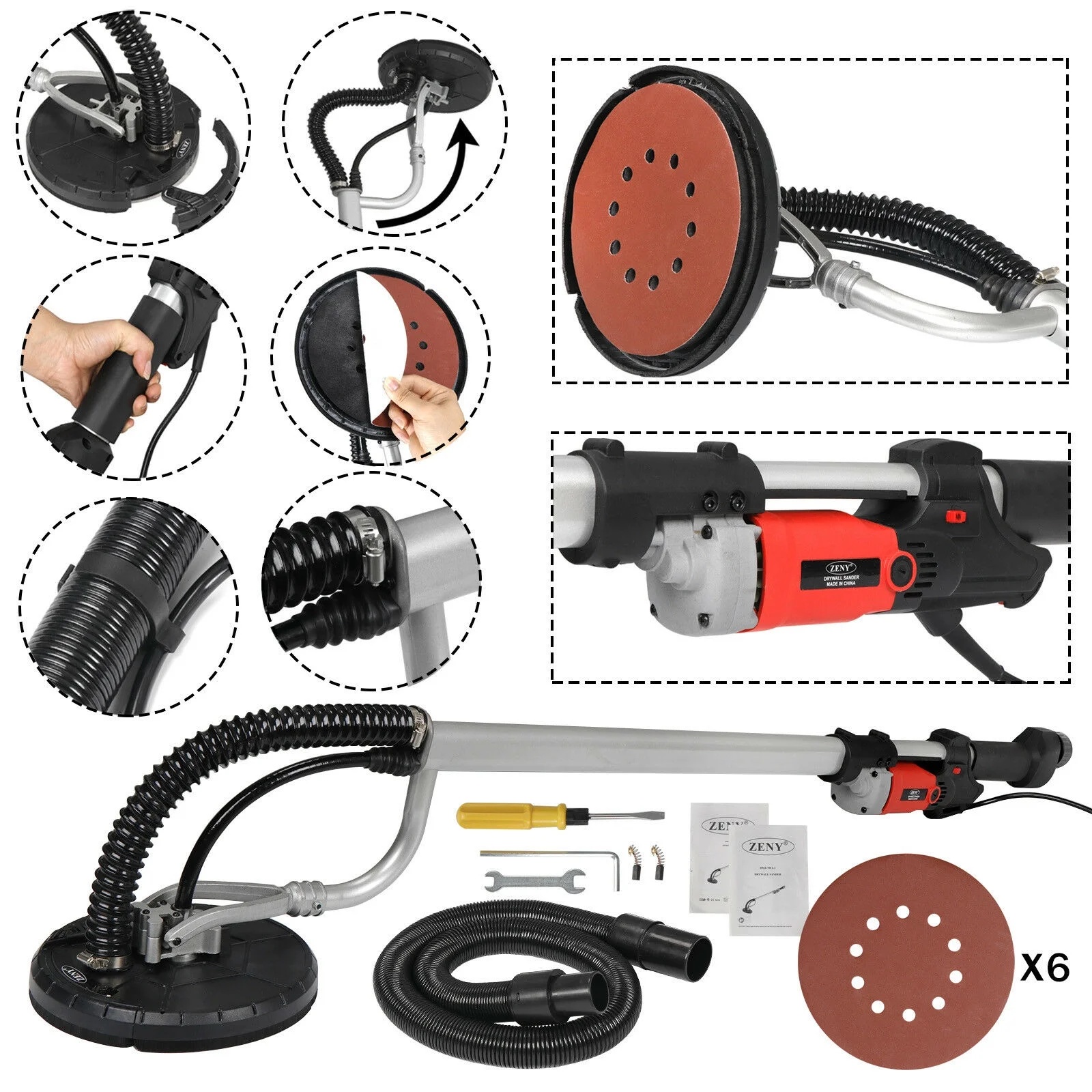 Drywall Sander 800W Commercial Electric Adjustable Variable Speed Sanding Pad - Image 8