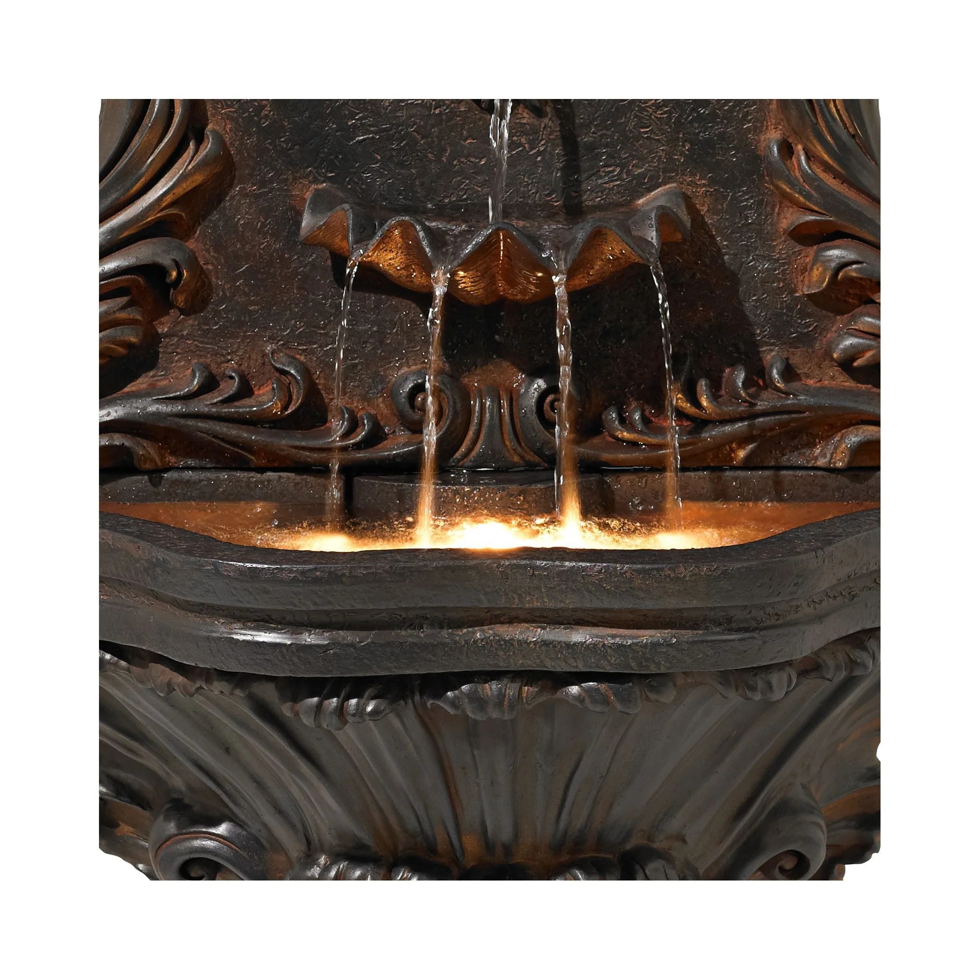 John Timberland Imperial Lion Acanthus Rustic Outdoor Floor Wall Water Fountain with LED Light 50" for Yard Garden Patio Home Deck Porch House Balcony - Image 4