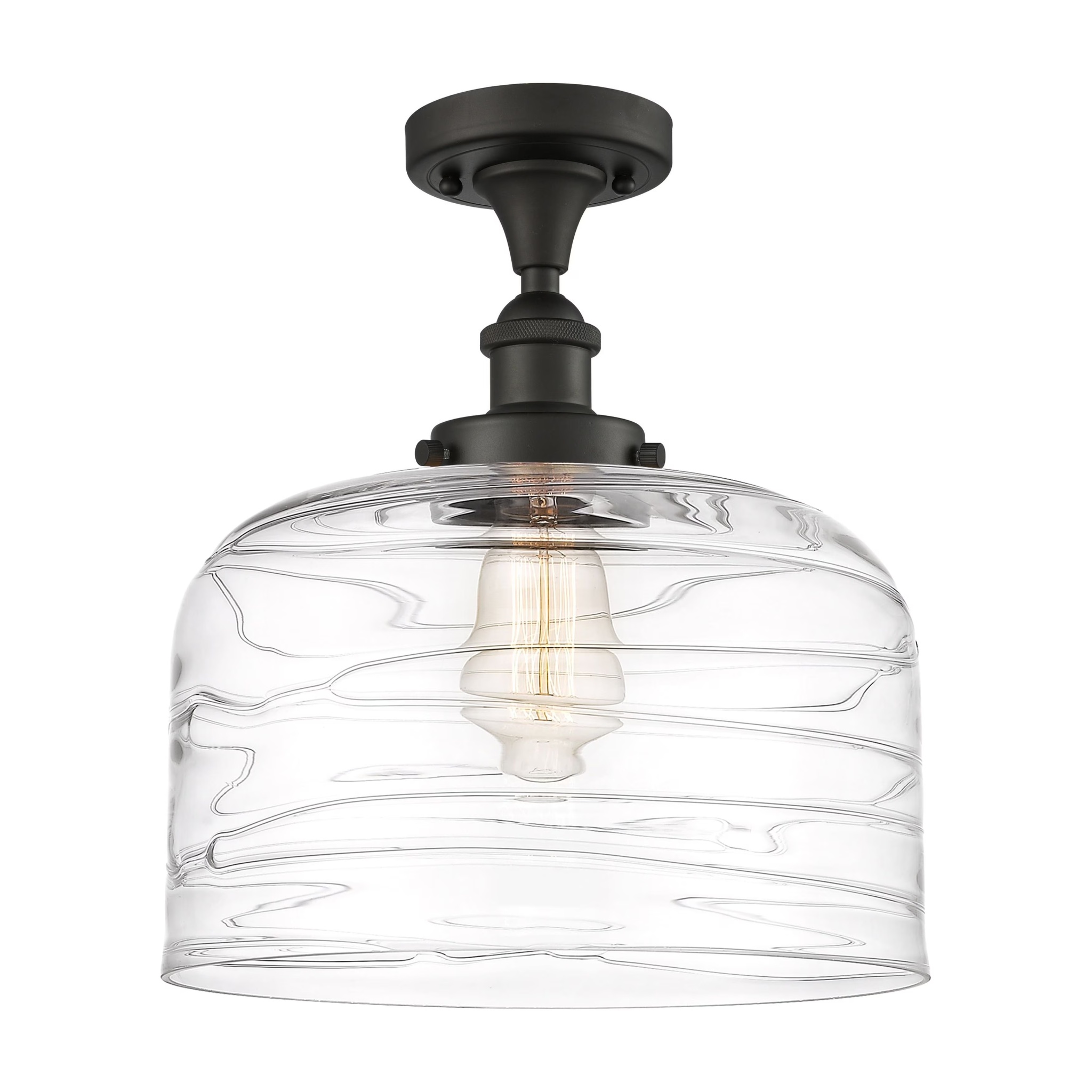 Innovations Lighting Ballston Urban Bell - 1 Light 12" Semi-Flush Mount Brushed Brass/Matte White - Image 18