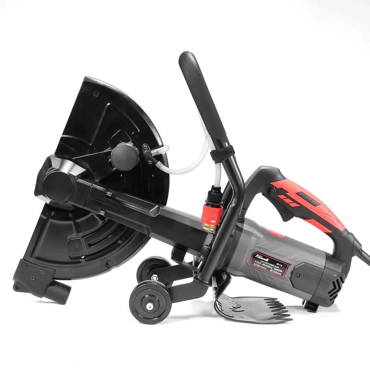 XtremepowerUS 14" Electric Concrete Saw, 2600W/15A Motor, Circular Saw Cutter With 5" Cutting Depth, Wet/Dry Disk Saw Cutter Includes Water Line, Pump For Stone, Brick, Porcelain, Concrete - Image 2