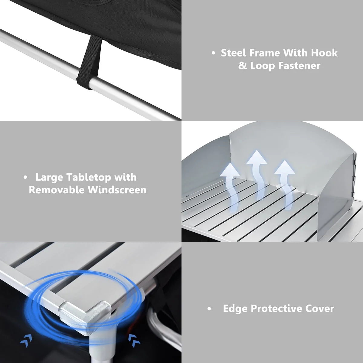 Goplus Portable BBQ Camping Grill Table Kitchen Sink Station w/ Storage Organizer Basin - Image 8