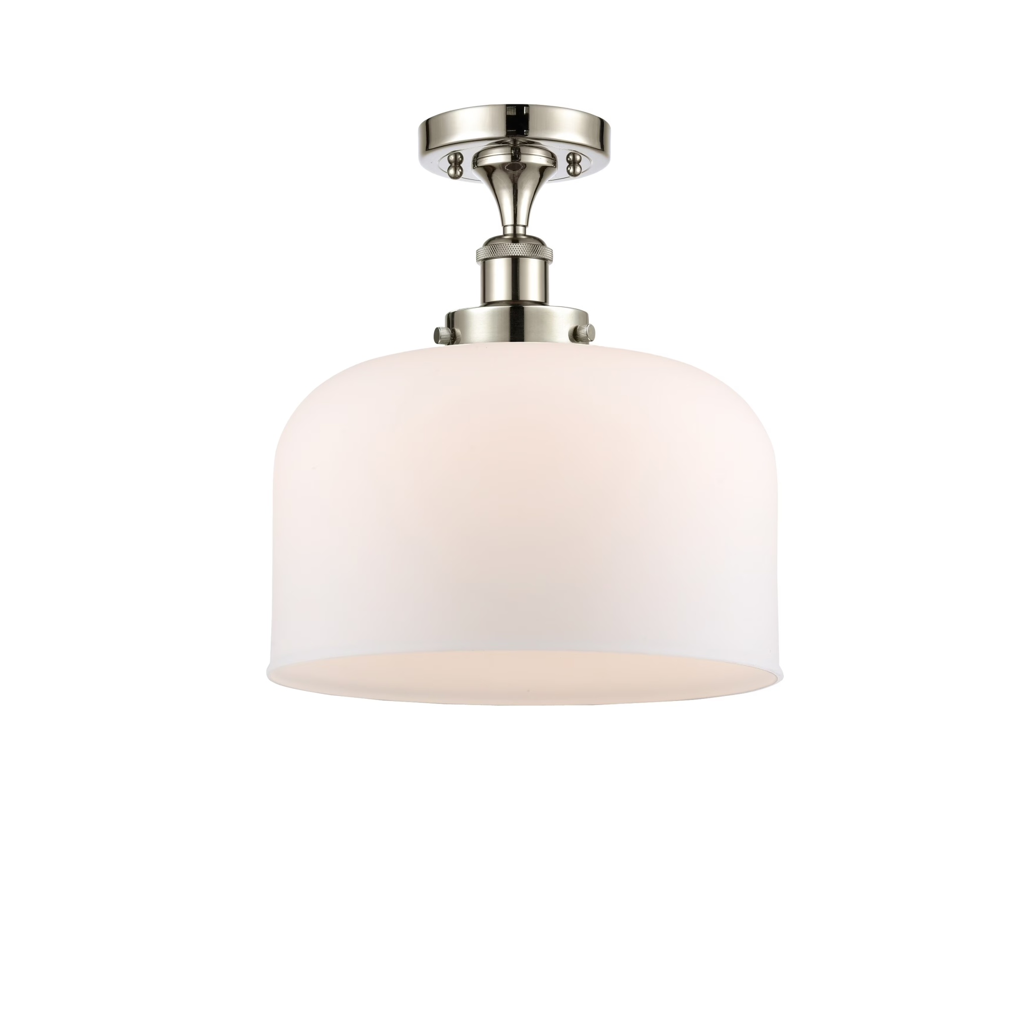Innovations Lighting Ballston Urban Bell - 1 Light 12" Semi-Flush Mount Brushed Brass/Matte White - Image 5