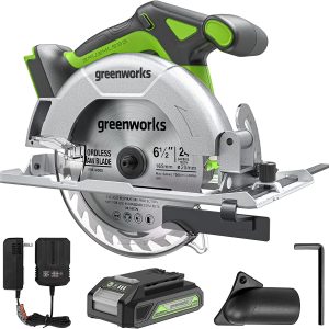 Greenworks 24V Brushless 6-1/2" Circular Saw Kit with 24V 2Ah Battery and Charger