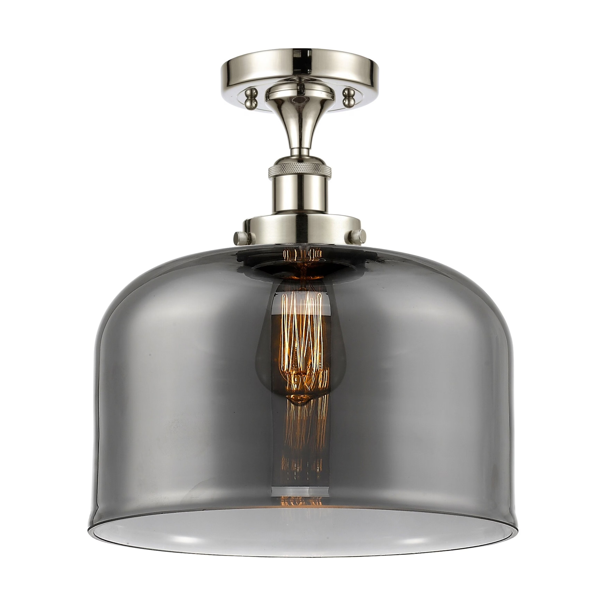 Innovations Lighting Ballston Urban Bell - 1 Light 12" Semi-Flush Mount Brushed Brass/Matte White - Image 28