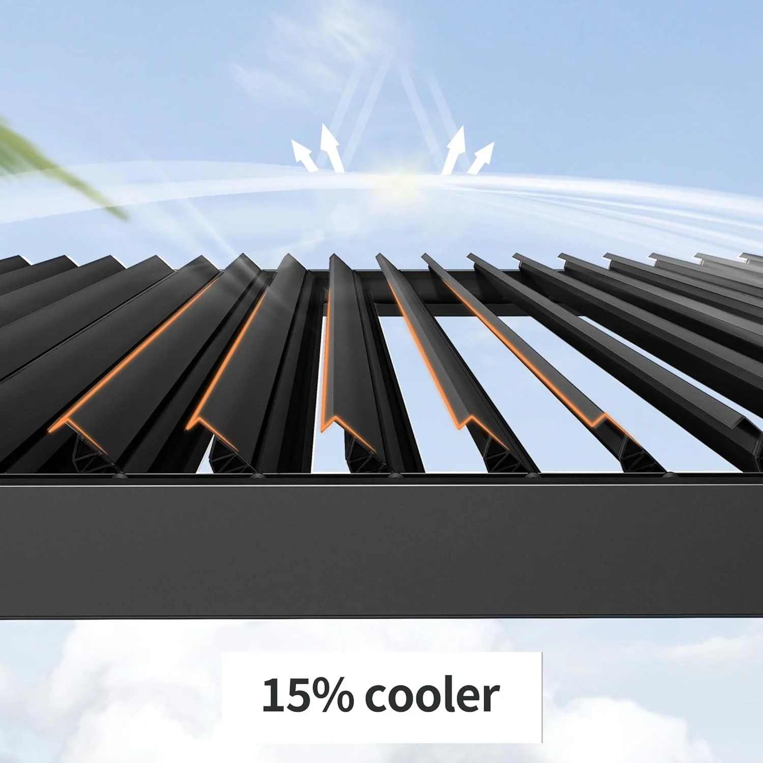 GAZEBETER 10' x 20' Louvered Pergola, Outdoor Aluminium Pergola with Adjustable Roof, Curtains and Netting, Hardtop Gazebo for Patio, Deck, Garden, Yard, Beach, White - Image 8