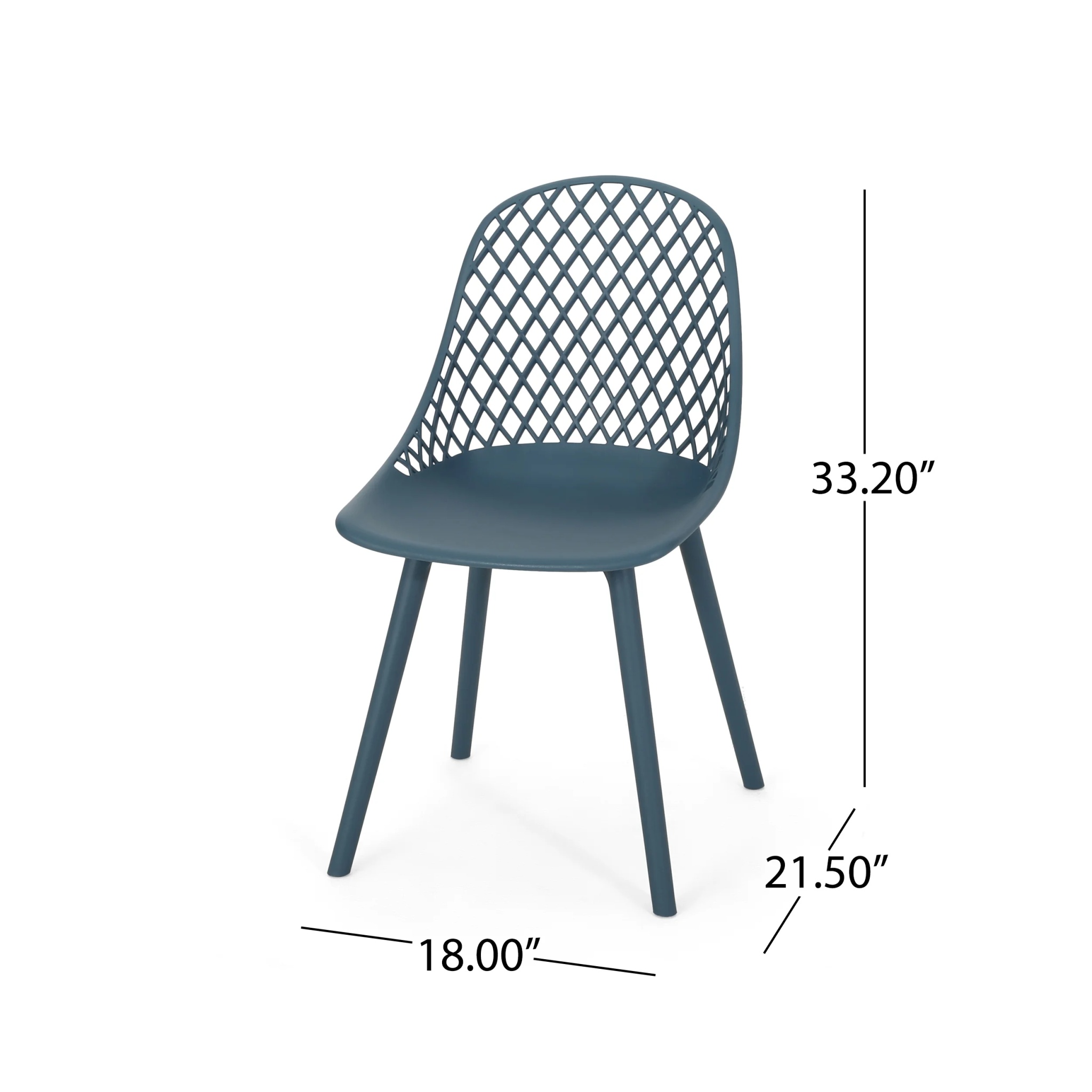 Noble House Lily Plastic Patio Dining Side Chair in White (Set of 4) - Image 19