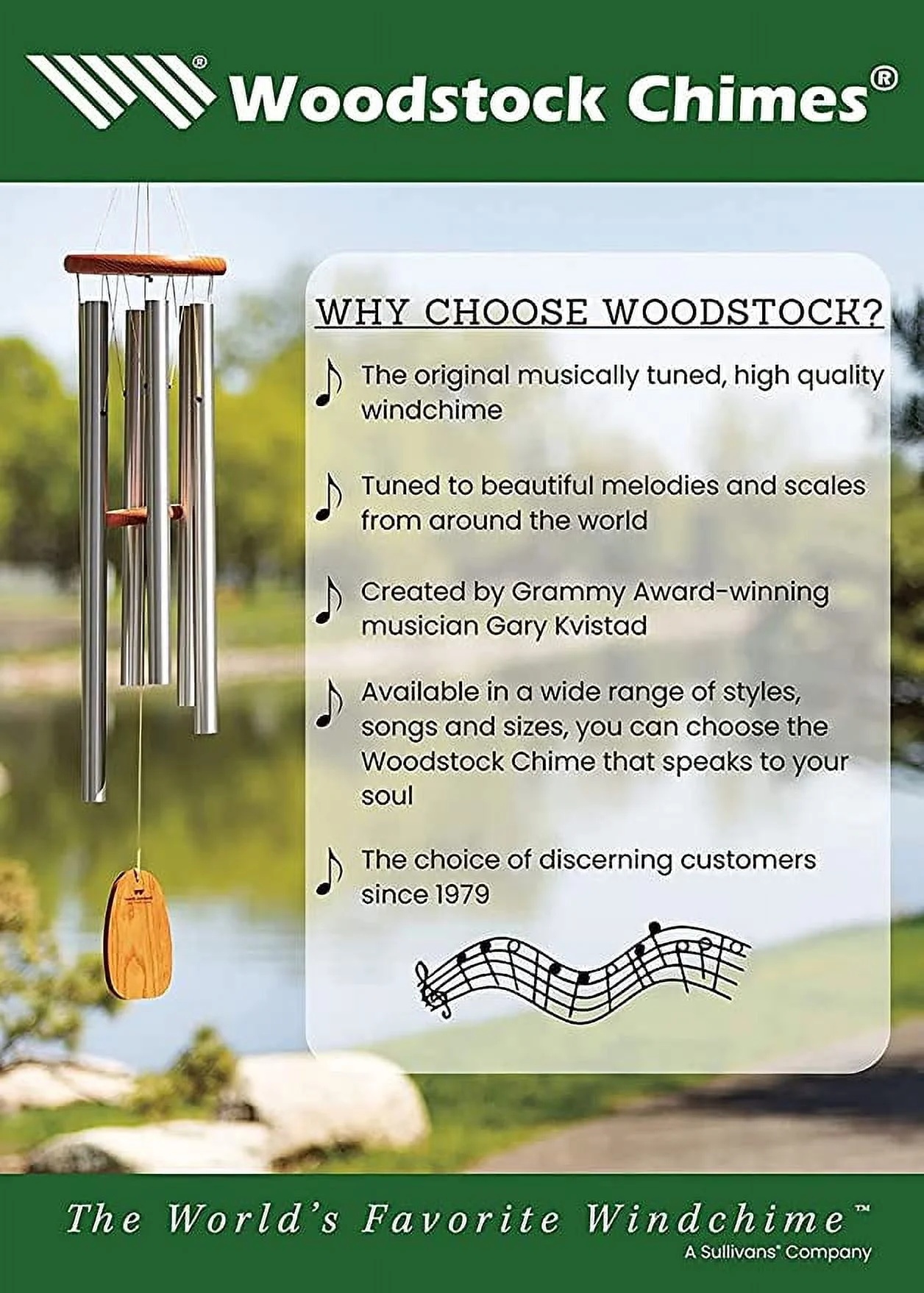 Woodstock Windchimes Heroic Windbell Harbor Gray, Wind Chimes For Outside, Wind Chimes For Garden, Patio, and Outdoor D-cor, 40"L - Image 4