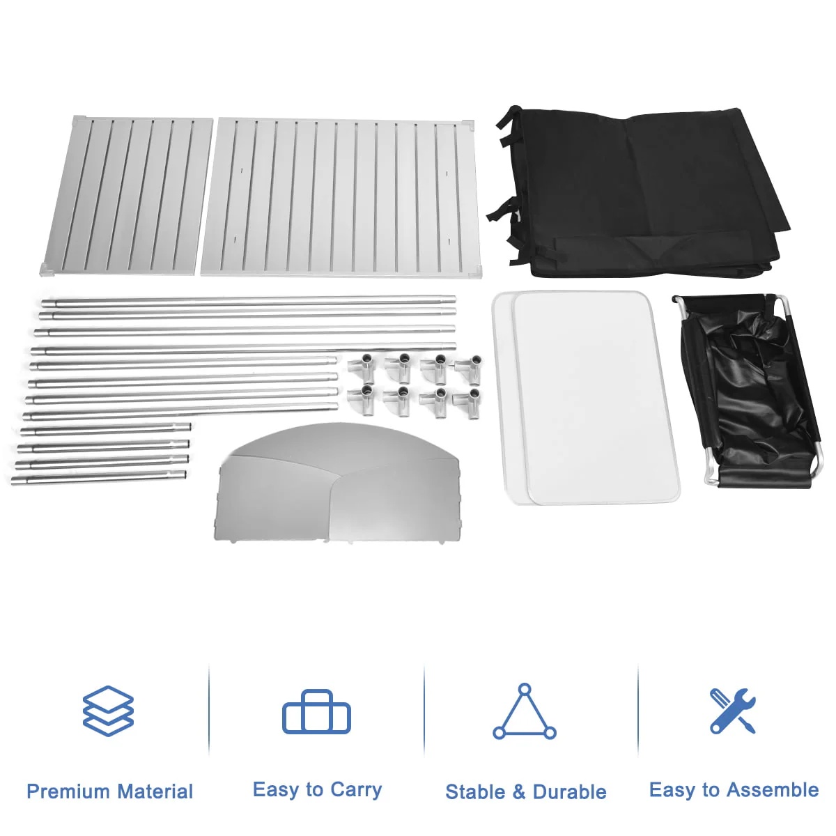 Goplus Portable BBQ Camping Grill Table Kitchen Sink Station w/ Storage Organizer Basin - Image 9