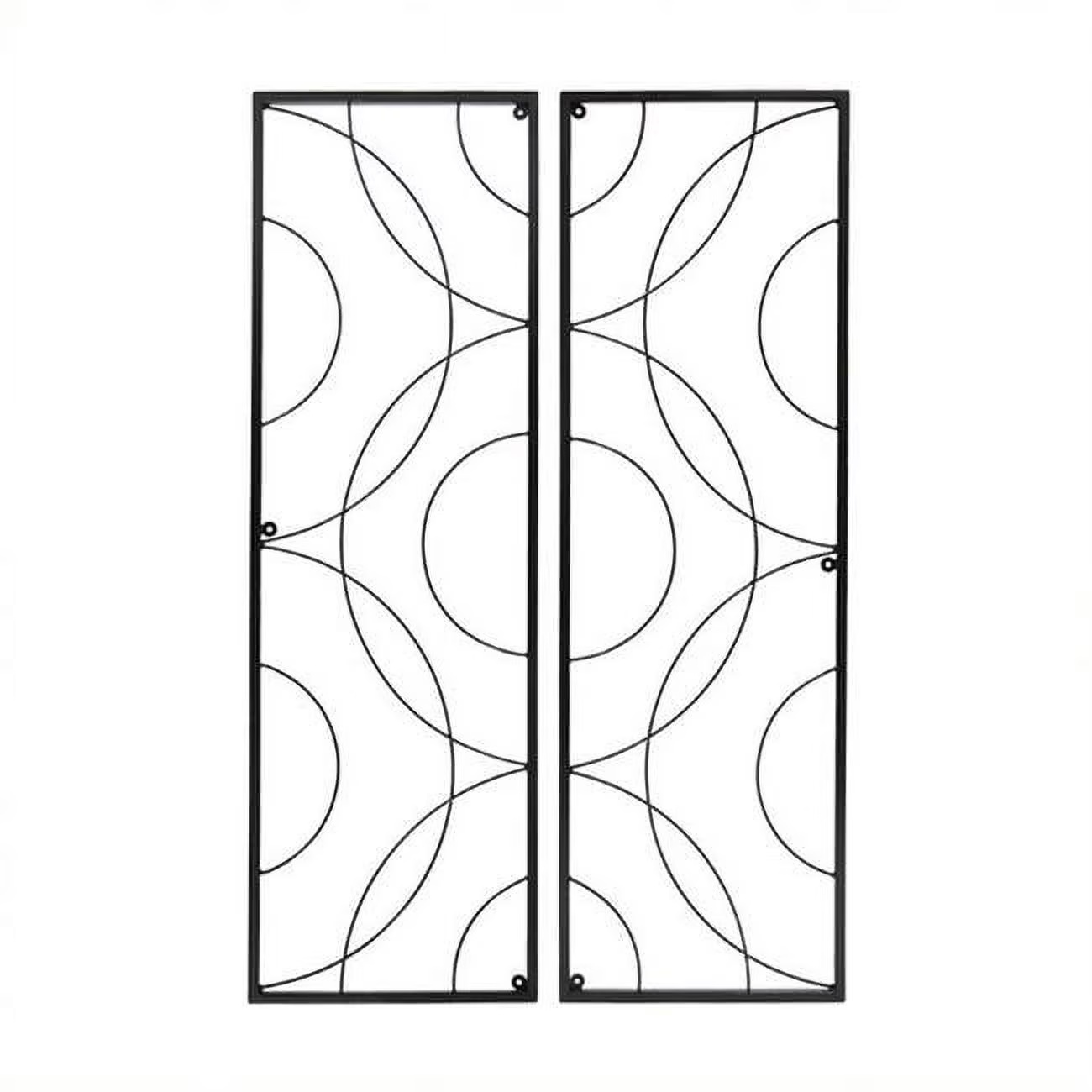 Achla Designs Traditional Corona Decorative Garden Trellis of 2 Pieces, 42 Inch Tall, Black Powder Coat Finish