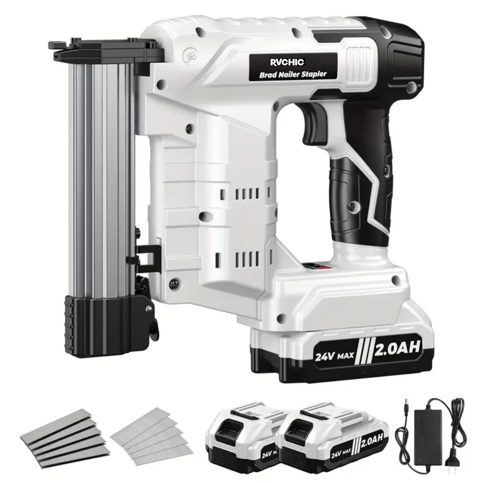 Rvchic 18 Gauge Cordless Brad Nailer,2-in-1 21V Electric Brad Nailer Stapler for Woodworking,Home Improvement,Include 1*2000mAh Battery and 1000pcs Nails - Image 3