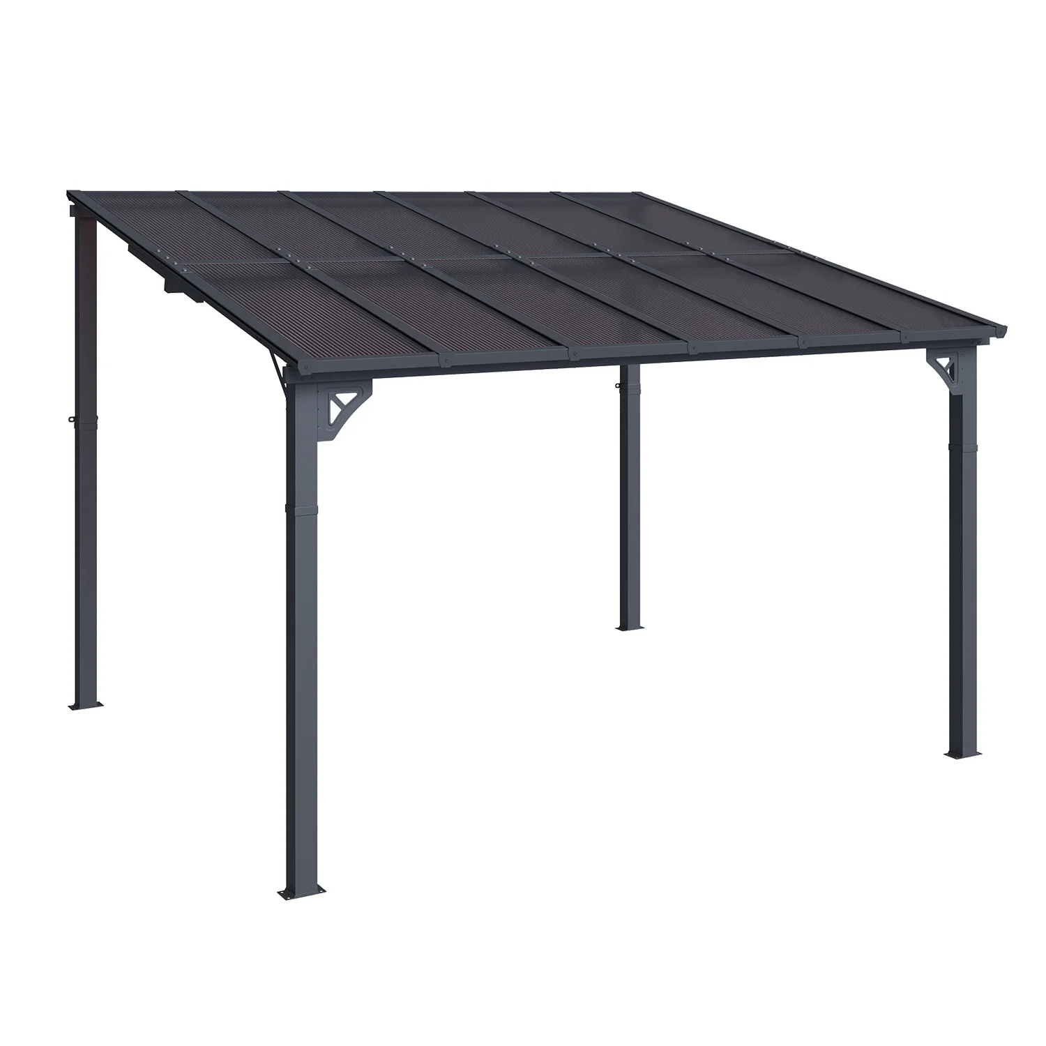 Sumnthink 10'x12' Gazebo for Patio, Gazebo Pergola with Sloped Roof, Large Wall-Mounted Heavy Duty Awnings, for Patio, Deck and Backyard - Image 12